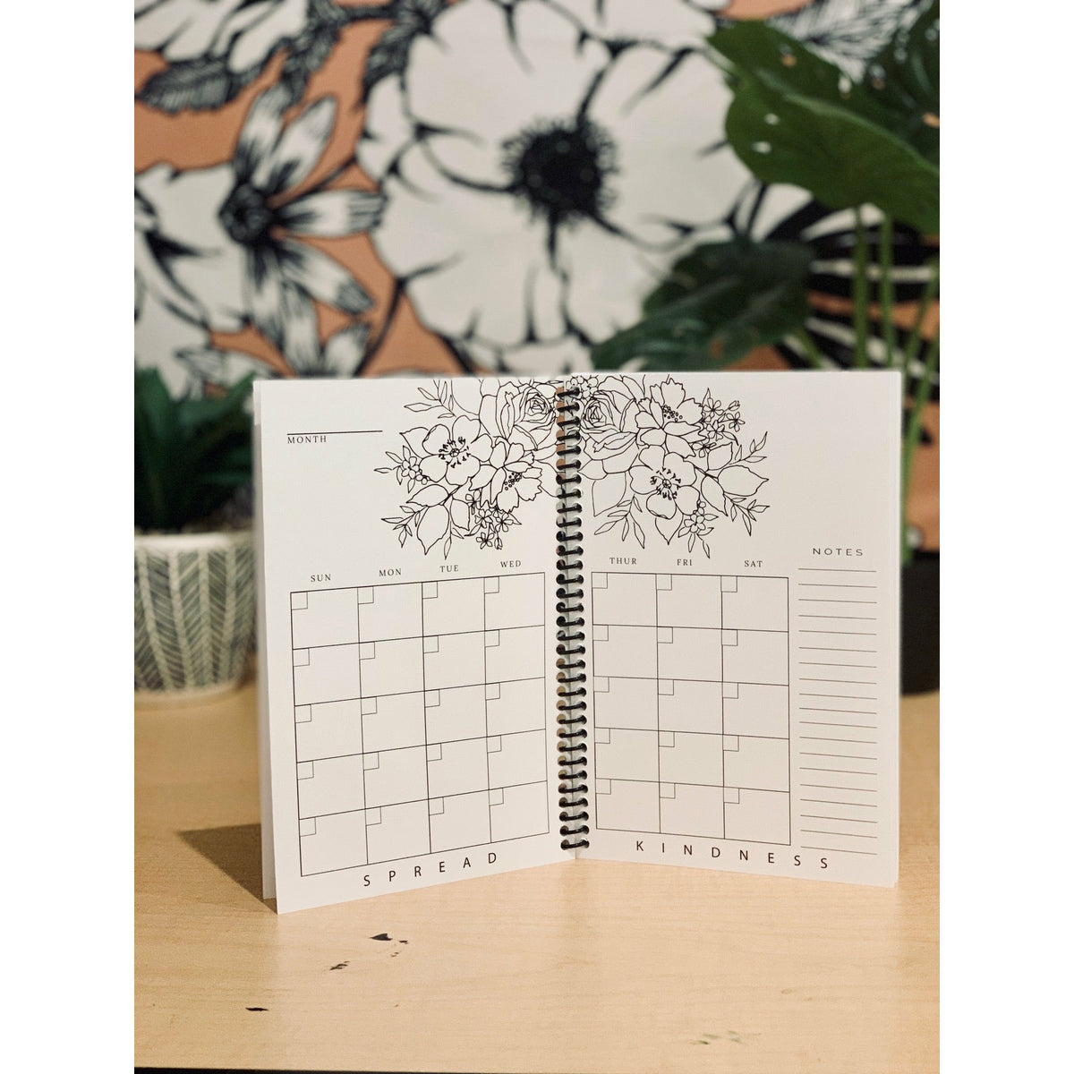 Monthly Planner with Coloring Page – Dash Blossoms